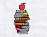 Desenho Livros e maçã pintado por mah10