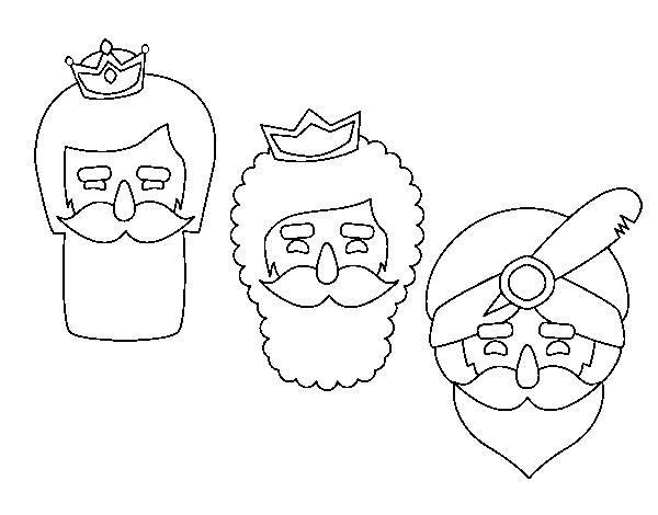 Desenho de 3 homens sábios para Colorir