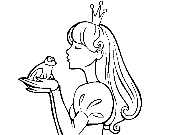 Desenho de A princesa e da rã para Colorir