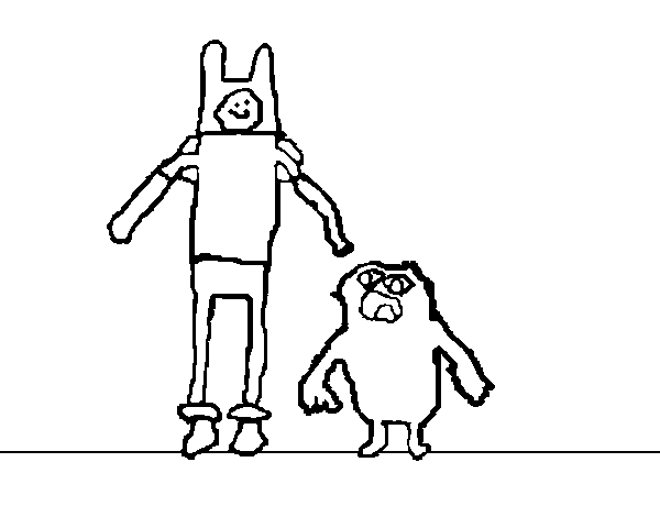 Desenho de Adventure Time personagens para Colorir