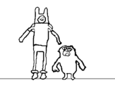 Desenho de Adventure Time personagens para colorear