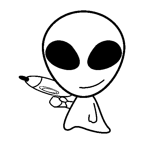 Desenho de Alienígena II para Colorir