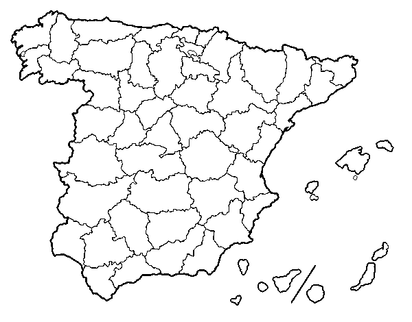 Desenho de As províncias de Espanha para Colorir