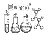 Desenho de Aula de química para colorear