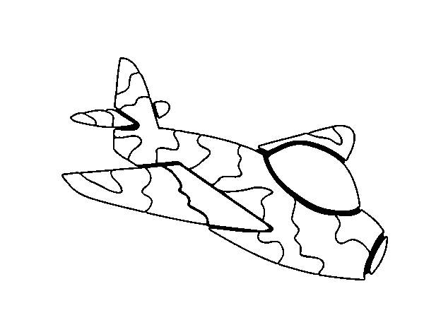 Desenho de Avião da camuflagem para Colorir