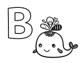 Desenho de B de Baleia para colorear