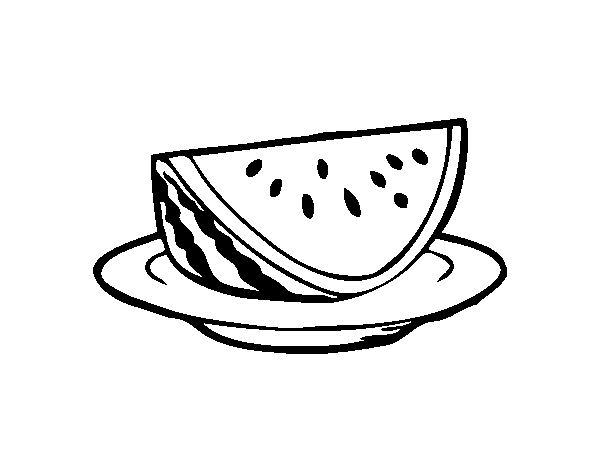 Desenho de Bacia de melancia para Colorir
