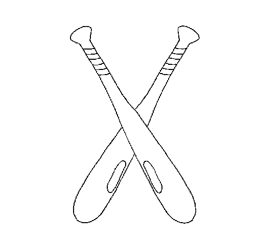 Desenho de Bastões de basebol para Colorir