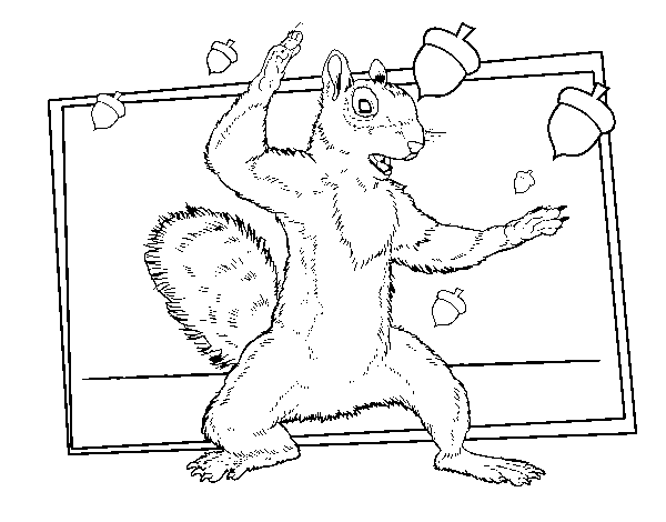 Desenho de Bob Esponja - A Esquilo para Colorir