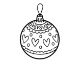 Desenho de Bola de natal carimbado para colorear