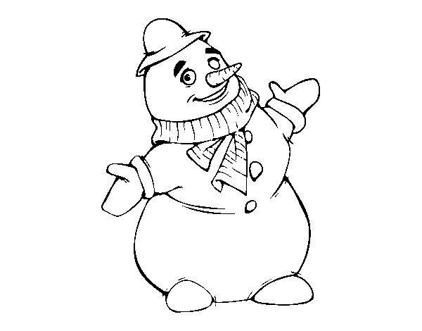 Desenho de Boneco de neve de sorriso para Colorir