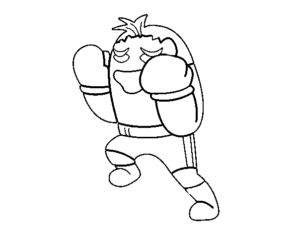Desenho de Boxeador defendendo para Colorir