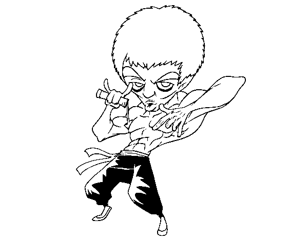 Desenho de Bruce Lee para Colorir
