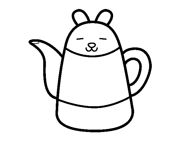 Desenho de Bule em forma de coelho para Colorir