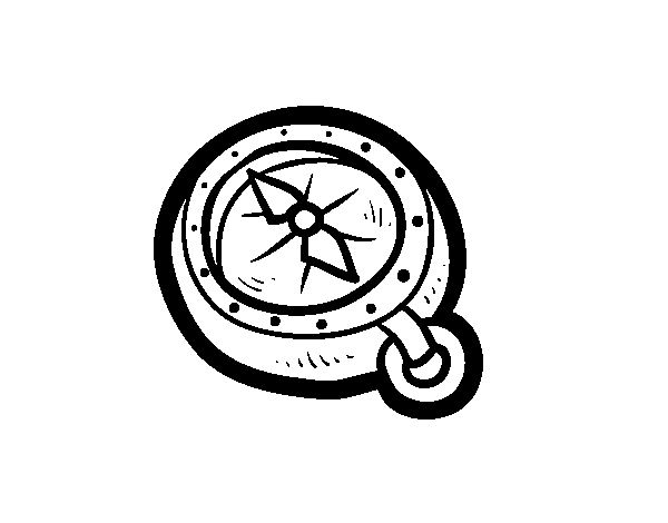 Desenho de Bússola pirata para Colorir