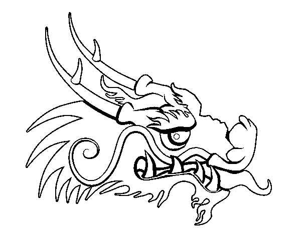 Desenho de Cabeça de dragão vermelha para Colorir