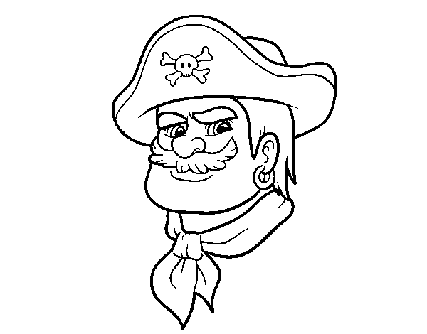 Desenho de Cabeça do pirata para Colorir