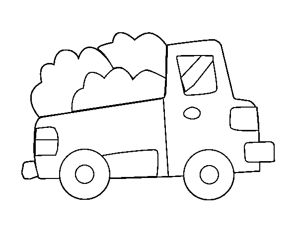 Desenho de Camioneta construção para Colorir