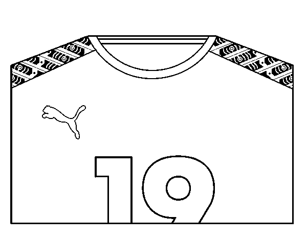Desenho de Camisa da copa do mundo de futebol 2014 da Costa do Marfim para Colorir