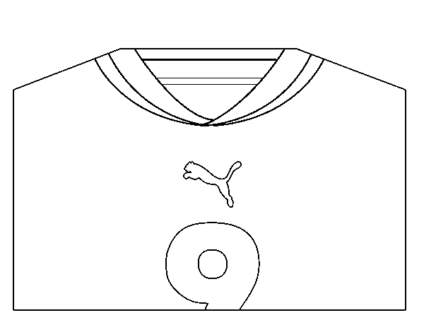 Desenho de Camisa da copa do mundo de futebol 2014 do Camarões para Colorir