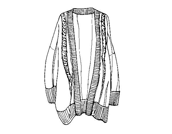 Desenho de Camisola longa aberta para Colorir