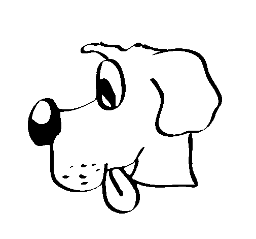 Desenho de Cão com a língua de fora para Colorir