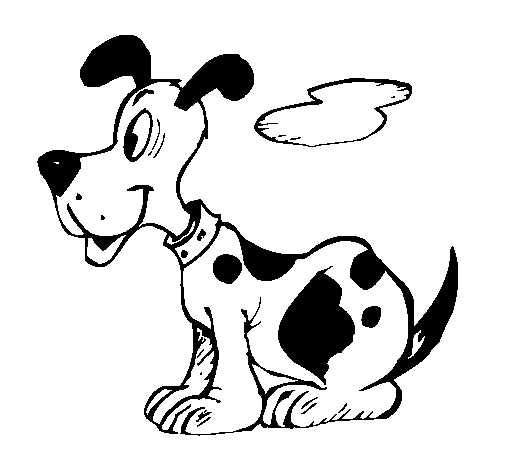 Desenho de Cão sentado para Colorir