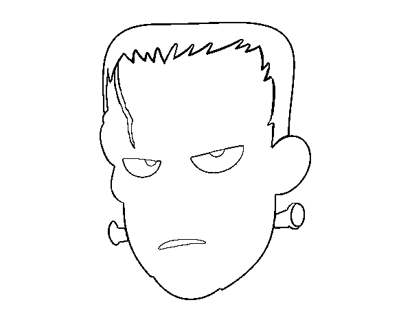 Desenho de Cara de Frankenstein para Colorir