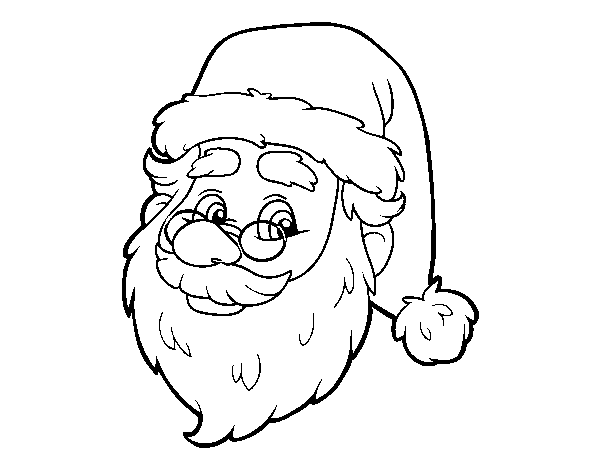 Desenho de Cara de Santa Claus para Colorir