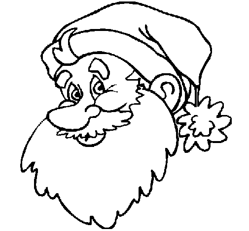 Desenho de Cara do Pai Natal para Colorir