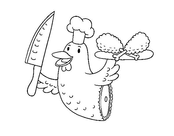Desenho de Carne de frango para Colorir