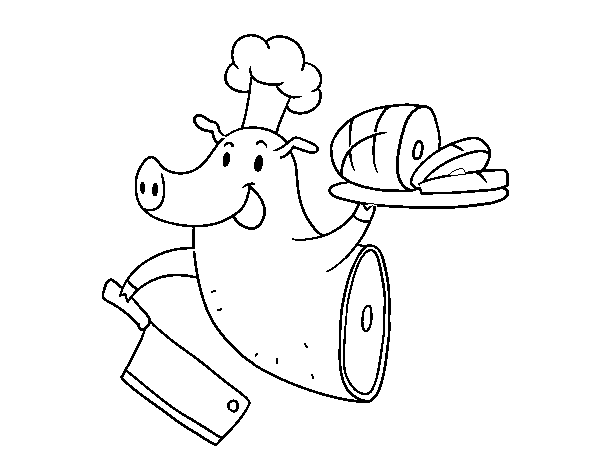 Desenho de Carne de porco para Colorir