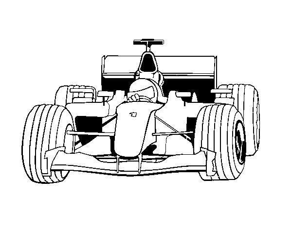 Desenho de Carro de F1 para Colorir