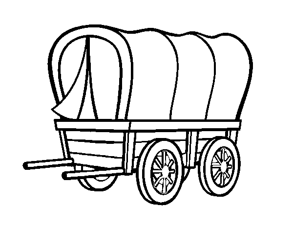 Desenho de Carro velho oeste para Colorir