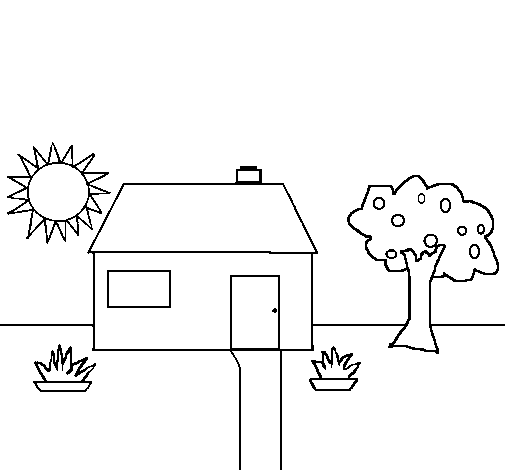 Desenho de Casa V para Colorir