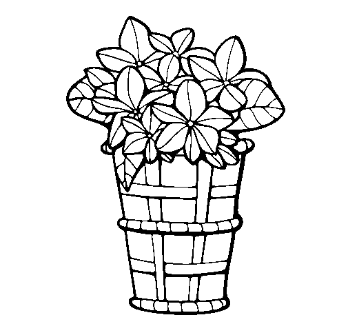 Desenho de Cesta de flores 3 para Colorir
