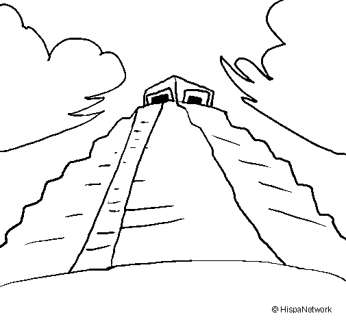Desenho de Chichén Itzá para Colorir