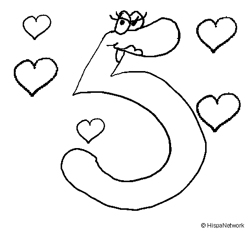Desenho de Cinco para Colorir