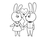 Dibujo de Coelhinhos apaixonados
