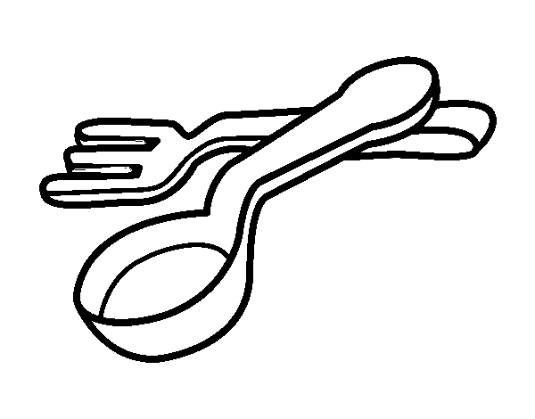 Desenho de Colher e garfo para Colorir
