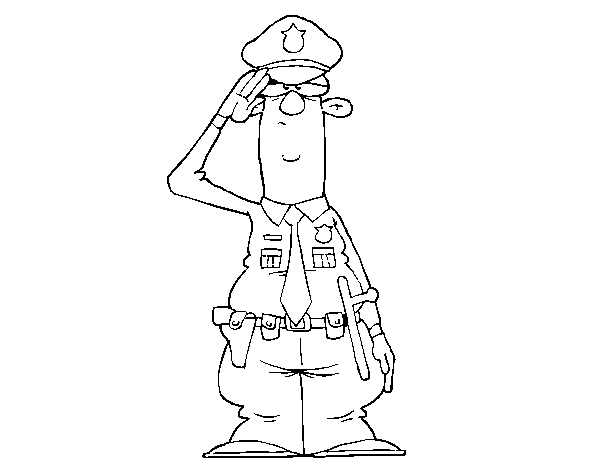 Desenho de Comissário de polícia para Colorir