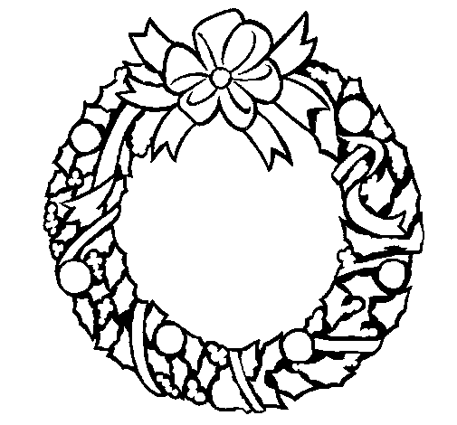 Desenho de Coroa de natal para Colorir