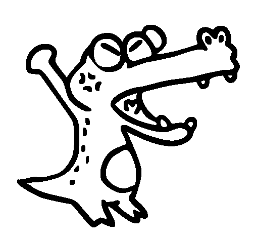 Desenho de Crocodilo a gritar para Colorir