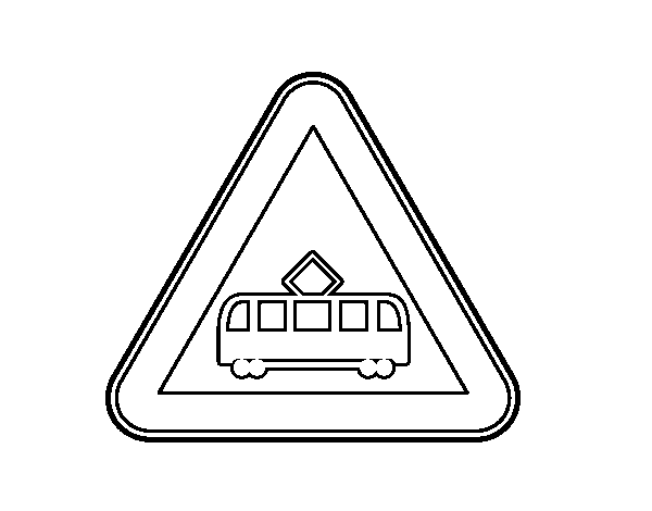 Desenho de Cruzamento Tram para Colorir