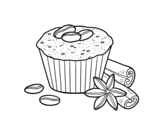 Desenho de Cupcake de café para colorear
