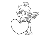 Dibujo de Cupido e um coração