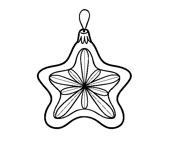Desenho de Decoração de Natal estrela para Colorir
