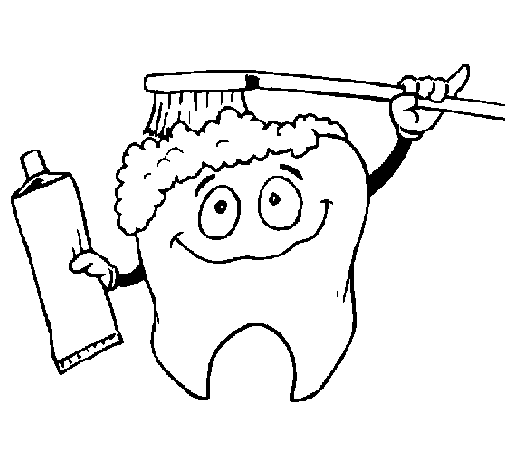 Desenho de Dentes a serem limpos  para Colorir