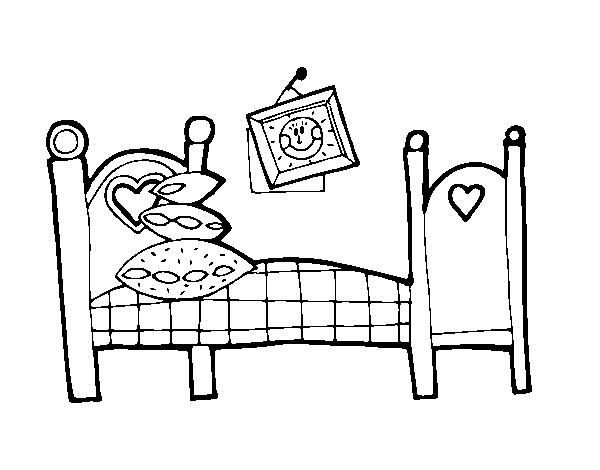 Desenho de Dormitório para Colorir