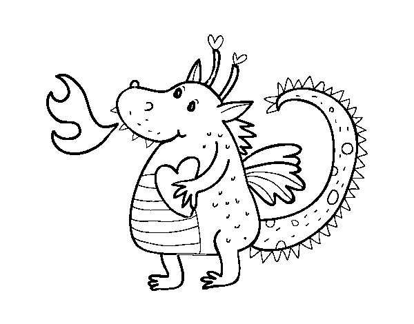 Desenho de Dragão infantil para Colorir
